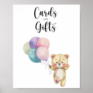Teddybjörnballonger - kort och presenter babyfiran poster