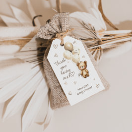 Teddybjörnballonger Tack så mycket Presentetikett