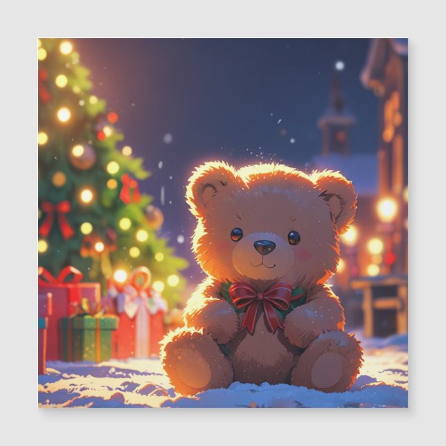 Teddybjörnens julmagin i den snöiga byn (Framsida)