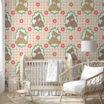 Teddybjörnens plantskola Gingham blommor i rosé & 
