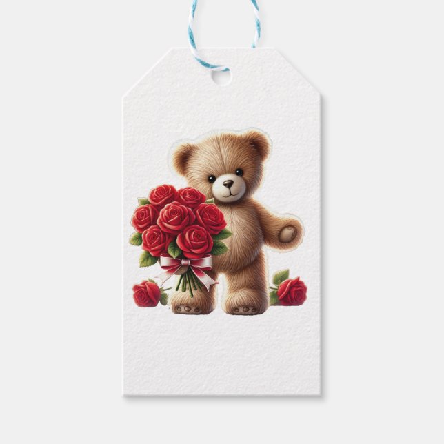 Teddybjörnens Romantiska Gest Presentetikett (Framsidan)