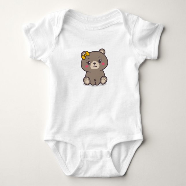 Teddybjörnillustration T Shirt (Framsida)