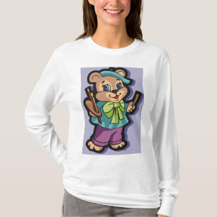 Teddybjörnskonstnär med Basker och Målarpenslar T Shirt