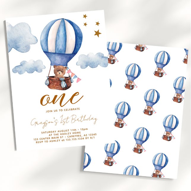 Teddybjörnspojkens 1-års inbjudan (Skapare uppladdad)
