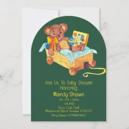 Teddybjörntema Invitation till baby shower Inbjudningar