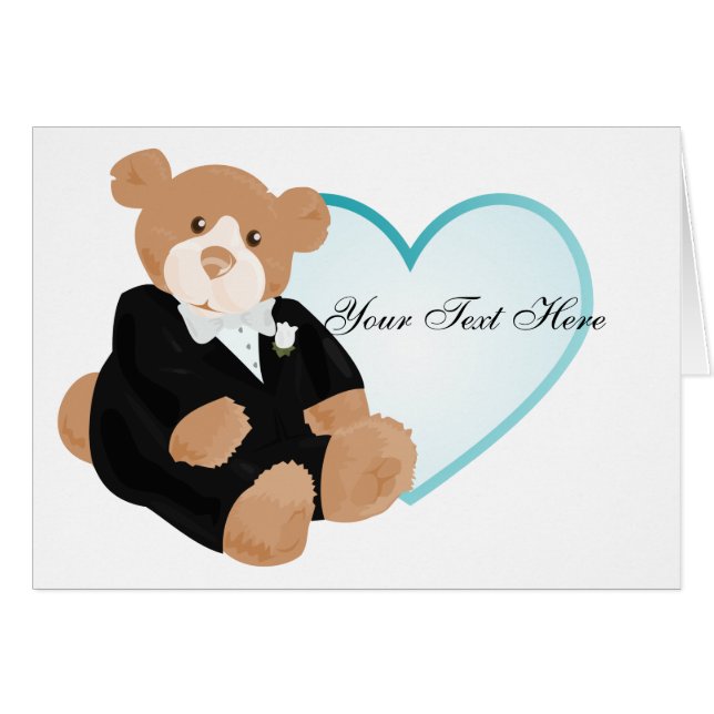 Teddycarry Groom Card Hälsningskort (Framsidan Horizontal)
