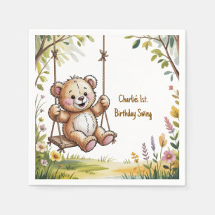 Teddys första födelsedag Party Pappersservett