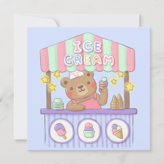 Teddy's Ice Cream Parlor Julkort (Framsida)