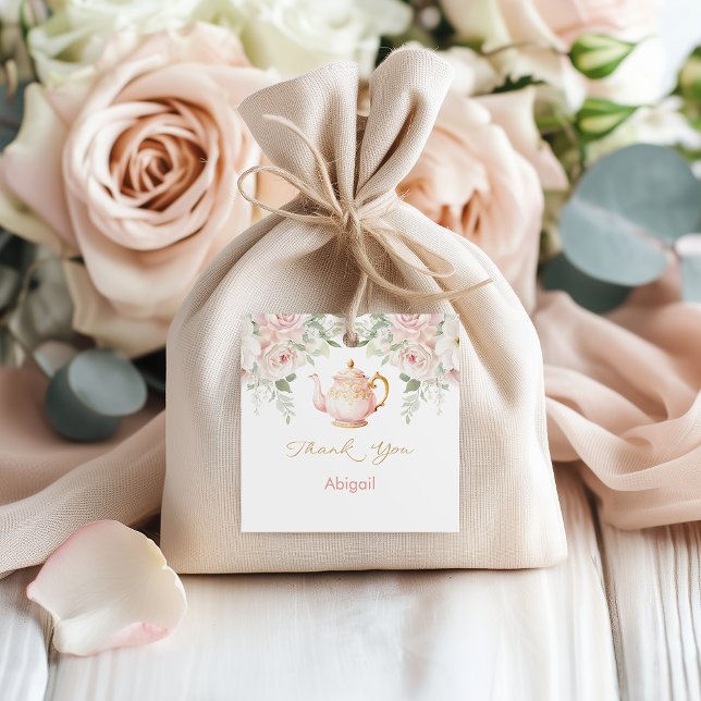 Tedrickspartaj Bröllopsdusch Gåvor Etiketter (Tea Party Bridal Shower Favor Tags)