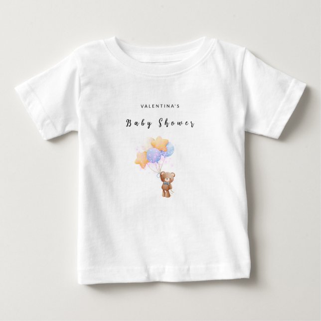 Tedy Bear Baby shower  T Shirt (Framsida)