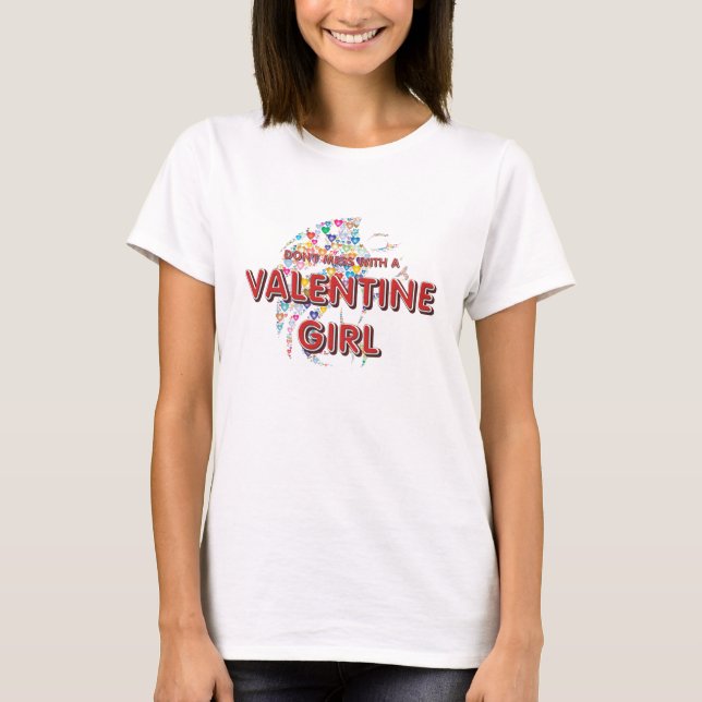 TEE Alla hjärtans dag tjej humor damt-shirts (Framsida)