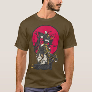 Tee Anime Girl Samurai japansk Fighter Ninja Mart