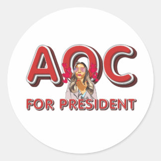 TEE AOC som president Runt Klistermärke