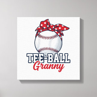 Tee Ball Mormor Basebollbåge Vintage T-Shirt_1 Canvastryck