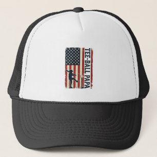 Tee Ball Pappa Amerikansk Flagga Vintage T-Shirt D Keps