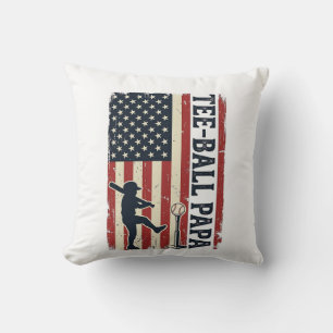 Tee Ball Pappa Amerikansk Flagga Vintage T-Shirt D Kudde