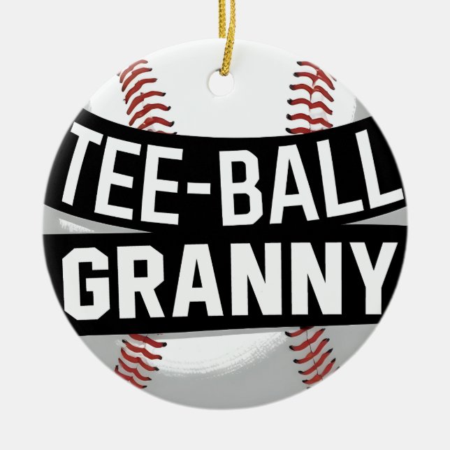 Tee-Boll Granny Teeball Grandma Julgransprydnad Keramik (Framsidan)