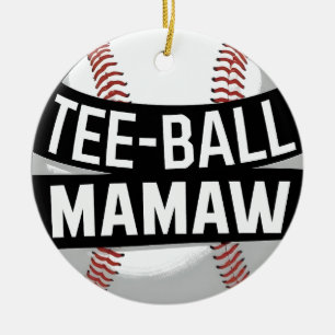 Tee-Boll Mamaw Funny Teeball Grandma Julgransprydnad Keramik