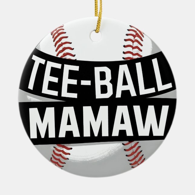 Tee-Boll Mamaw Funny Teeball Grandma Julgransprydnad Keramik (Framsidan)