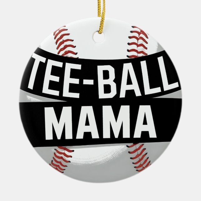Tee-Boll Mamma Funny Teeball Mamma Julgransprydnad Keramik (Framsidan)