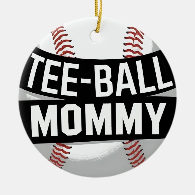 Tee-Boll Mamma Funny Teeball Mamma Julgransprydnad Keramik (Framsidan)