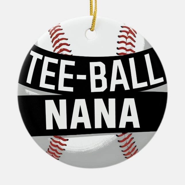 Tee-Boll Nana Funny Teeball Grandma Julgransprydnad Keramik (Framsidan)
