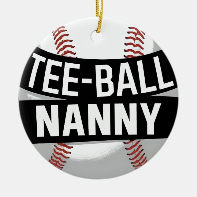 Tee-Boll Nanny Funny Teeball Grandma Julgransprydnad Keramik (Framsidan)
