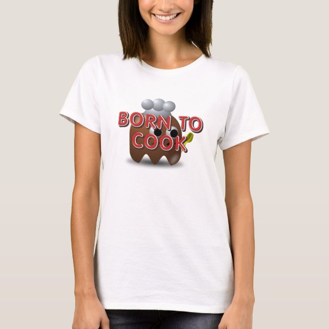 TEE Born to Cook Ladies T-Shirts (Framsida)