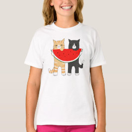 Tee, Cats Watermelon Hipster Animal Graphic Tee