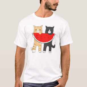 Tee, Cats Watermelon Hipster Animal Graphic Tee