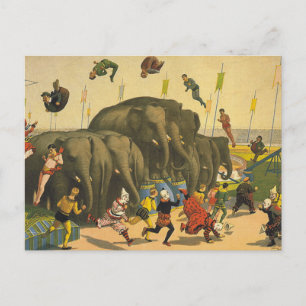 TEE Elephant Acrobats Vykort
