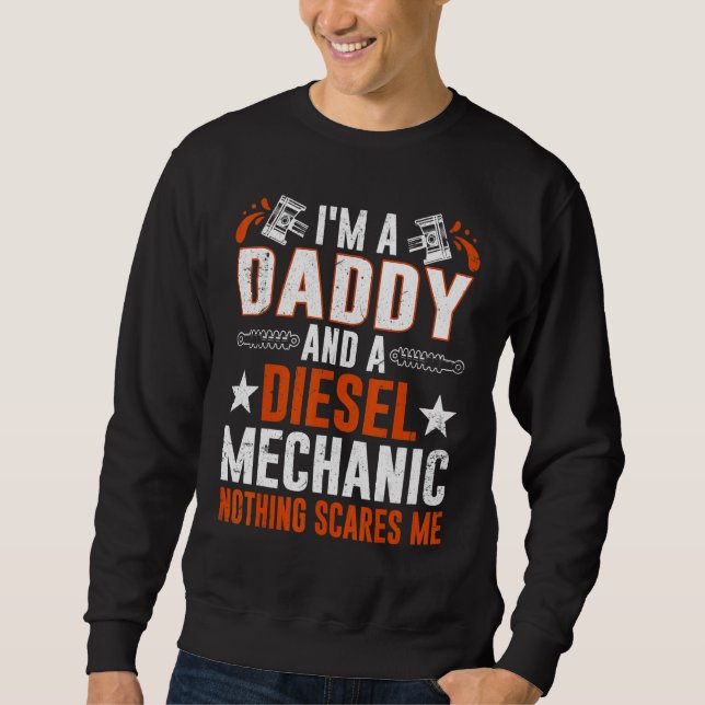 Tee For Men Father's Day Diesel Mechanic Daddy Lång Ärmad Tröja (Framsida)