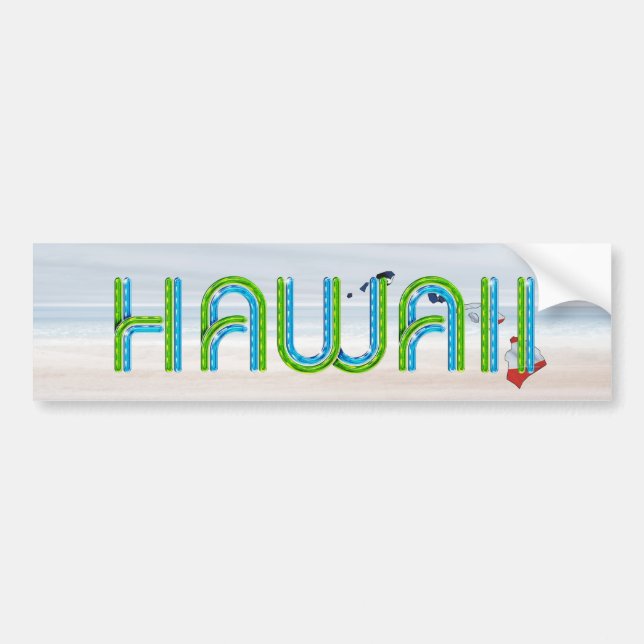 TEE Hawaii Patriot Bumper Sticker Bildekal (Framsidan)