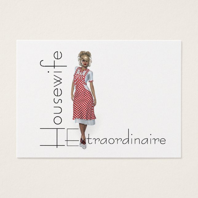 TEE Housefru Extraordinaire Visitkort (Framsidan)