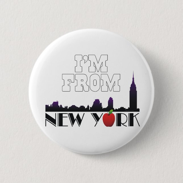 TEE I är från New York Knapp (Framsida)