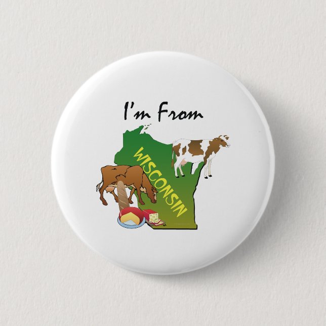 TEE I är från Wisconsin Knapp (Framsida)