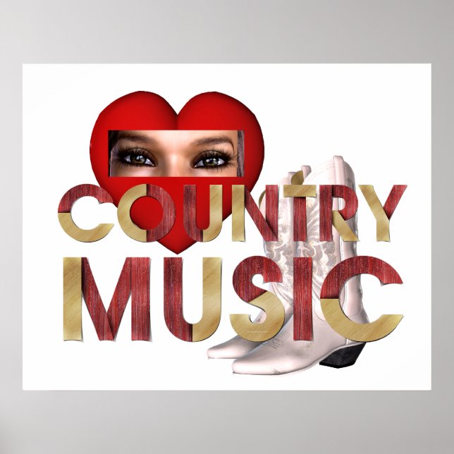 TEE I Land Music Kärlek Poster (Framsidan)