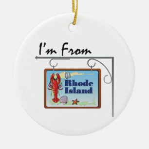 TEE Jag är från Rhode Island Julgransprydnad Keramik