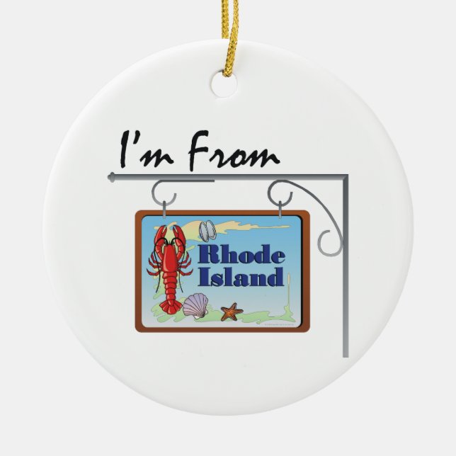 TEE Jag är från Rhode Island Julgransprydnad Keramik (Framsidan)