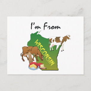 TEE Jag är från Wisconsin Vykort