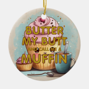 TEE Kalla mig en muffin Julgransprydnad Keramik