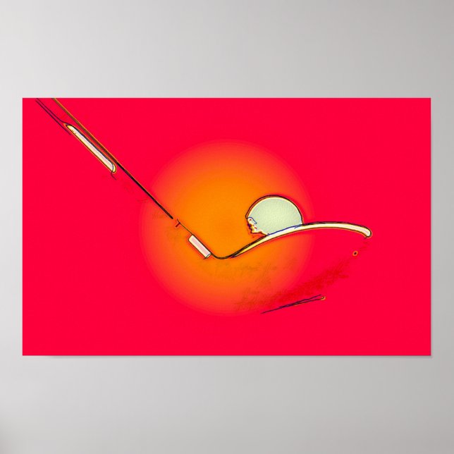 Tee off at Dawn - Original Golf Art-utskrift Poster (Framsidan)