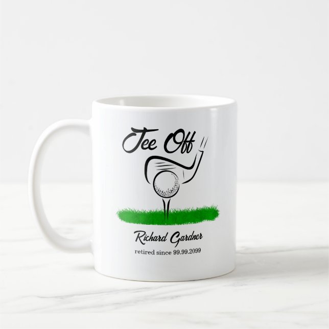 Tee Off för en UnForeGettable Pension Party Kaffemugg (Vänster)