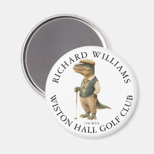 Tee-Rex Dinosaur Anpassad Golfspelares Namn Och Kl Magnet