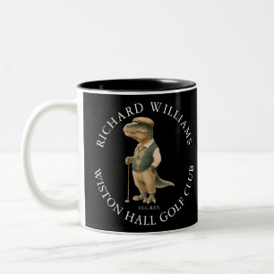 Tee-Rex Dinosaur Anpassad Golfspelares Namn Och Kl Två-Tonad Mugg