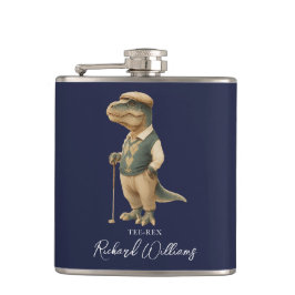 Tee-Rex Golfer Dinosaur Signature Name Navy Blue Fickplunta
