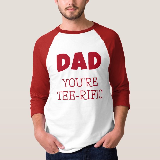 Tee-Rific Pappa Golf Pun Red and White T Shirt (Framsida)