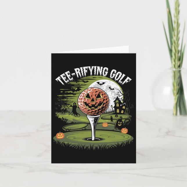 Tee-rifying Golf Halloween Golf Spooky Night Kort (Framsida)