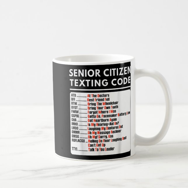 Tee, Senior Citizen Texting Kaffemugg (Höger)