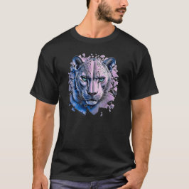 Tee-shirt avec tête de fauve stylisée t shirt